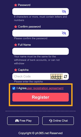 Step 3: Click "Register"